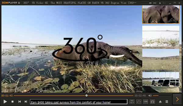 lettore video a 360 gradi