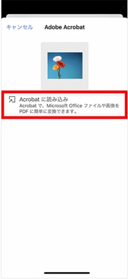 さらに「Acrobatに読み込み」をタップする