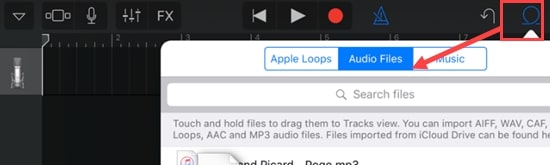 Import songs from iCloud drive to GarageBand