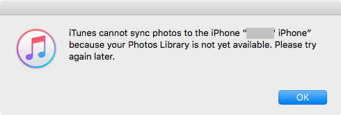 iTunes Won't Sync Photos