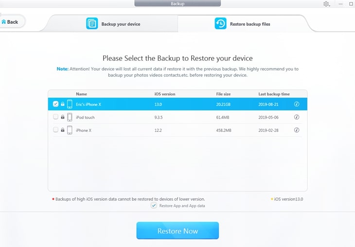 restore iphone from backup