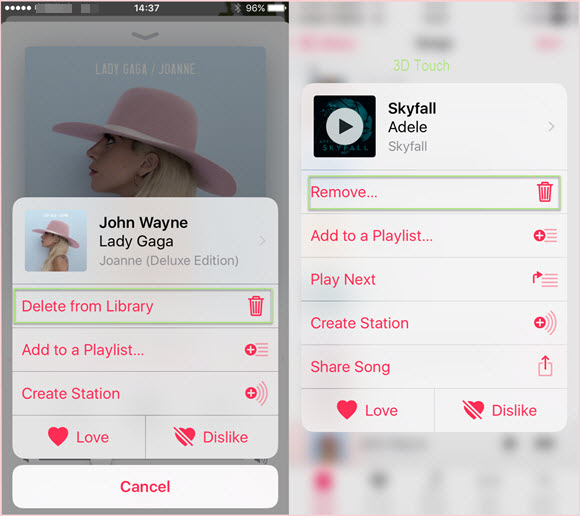 Delete iPhone Songs on Apple Music