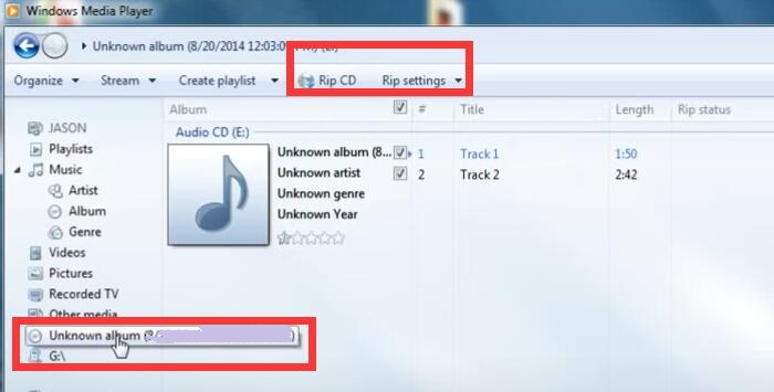 how to import cd to computer via Windows Media Player