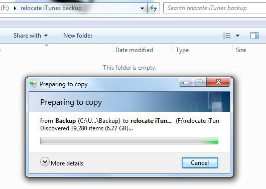 how to change where itunes saves backups