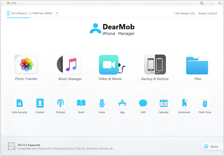 Use DearMob iPhone Manager to access GarageBand Files