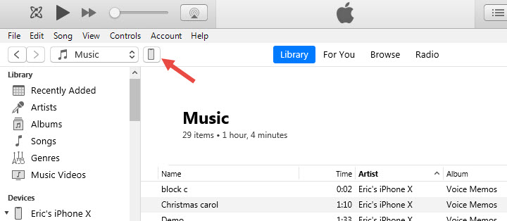 Device management in iTunes