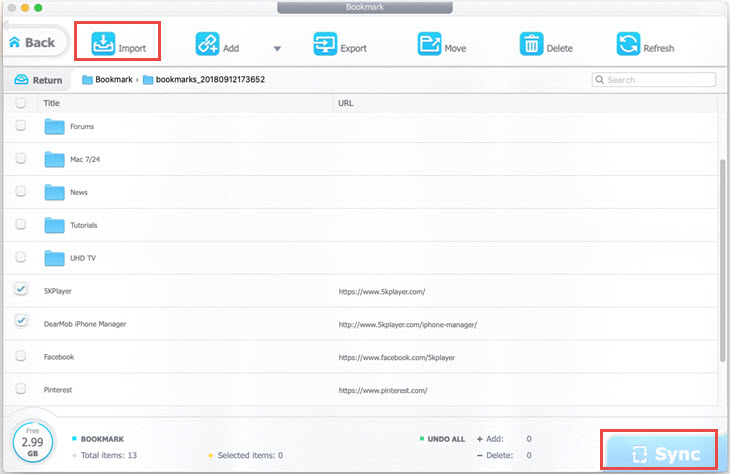 import bookmarks from Mac