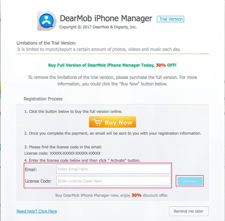 dearmob iphone manager mac 3.4