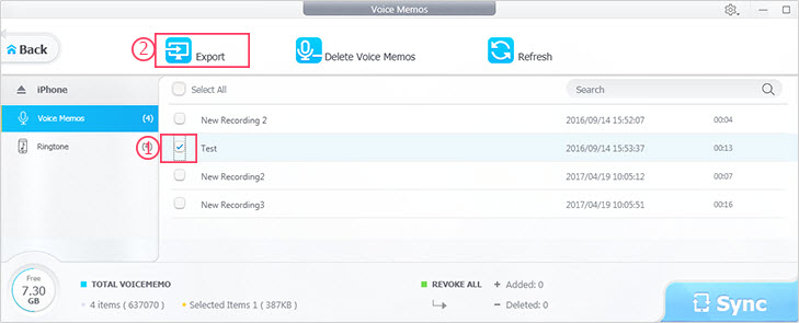 Selective Backup Voice Memos